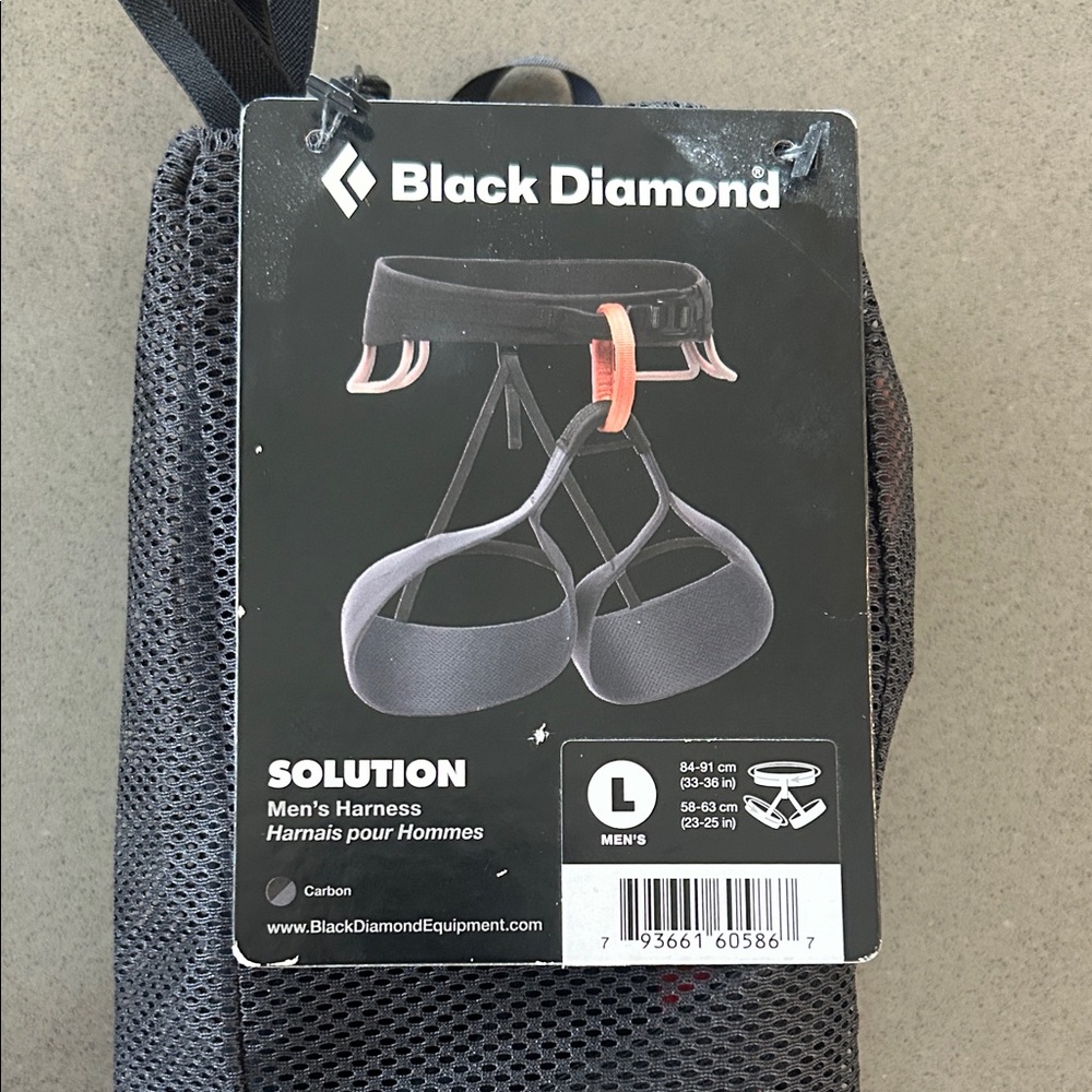 Black Diamond Solution Men's Harness in Carbon Gray